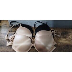 3 BRA'S PUSH-UP- PADDED SIZE 34D 2 BEIGE, 1 BLACK